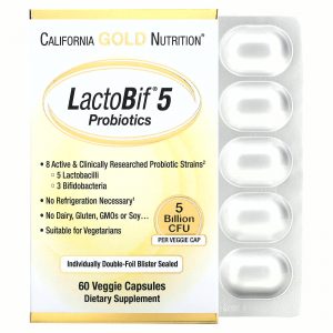 California Gold Nutrition, LactoBif, пробиотики, 5 млрд КОЕ, 60 растительных капсул