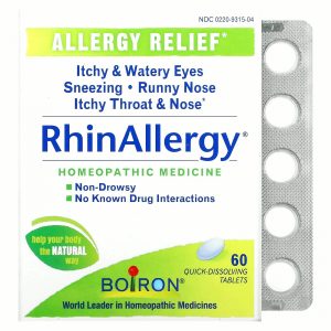 Boiron, RhinAllergy, средство от аллергии, 60 быстрорастворимых таблеток