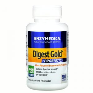 Enzymedica, Digest Gold + пробиотики, 90 капсул