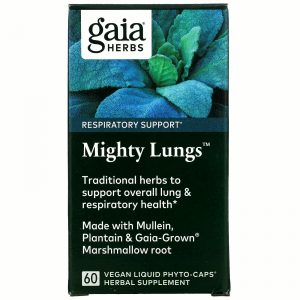 Gaia Herbs, Mighty Lungs, 60 веганских жидких фито-капсул